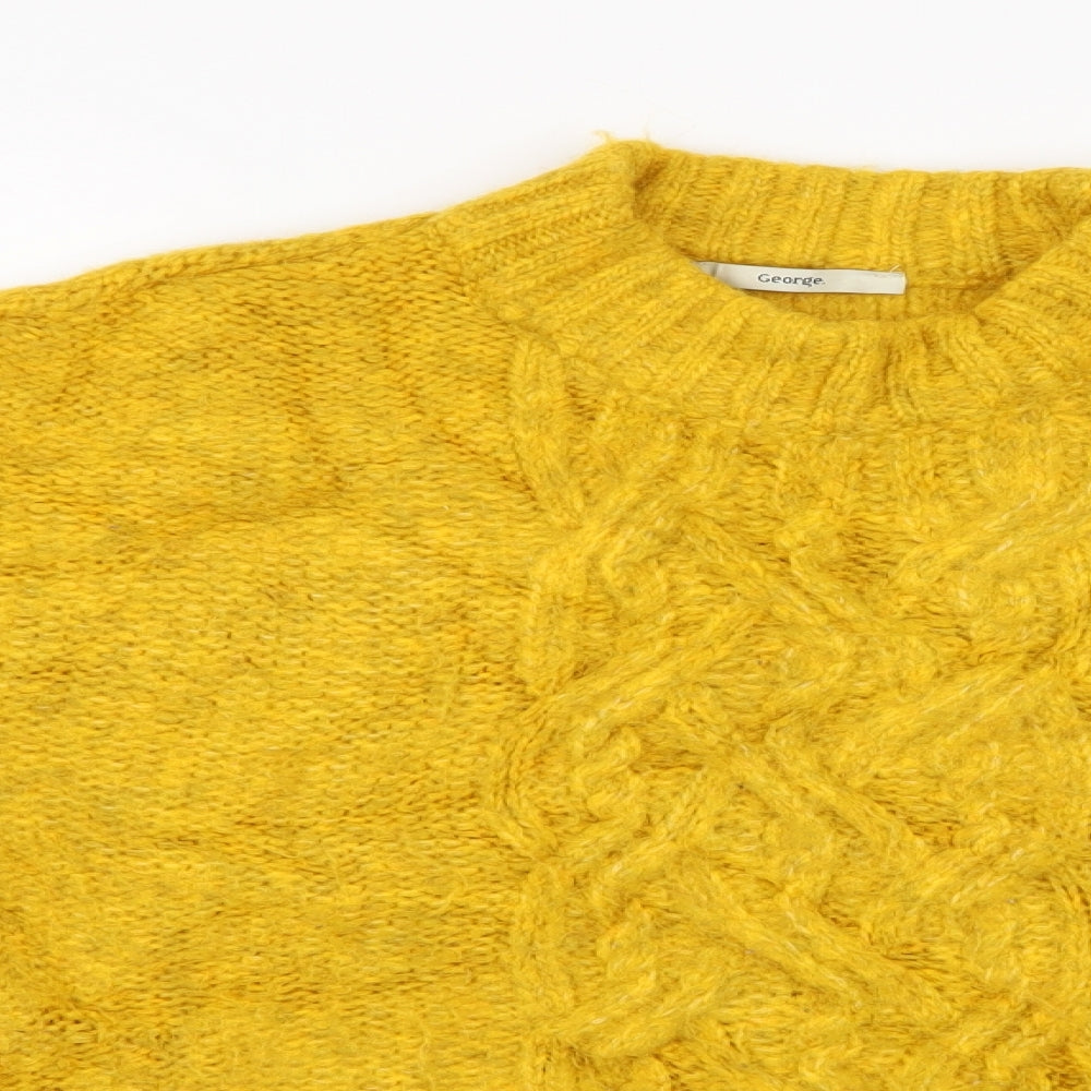 George Womens Yellow Argyle/Diamond  Pullover Jumper Size M