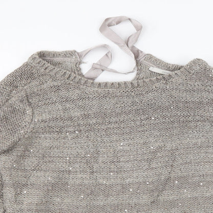 Close-up detail of George women’s brown jumper, size UK 12