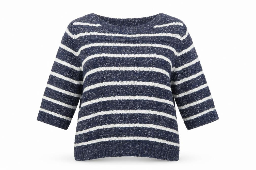 M & Co Womens Blue Striped  Pullover Jumper Size 16