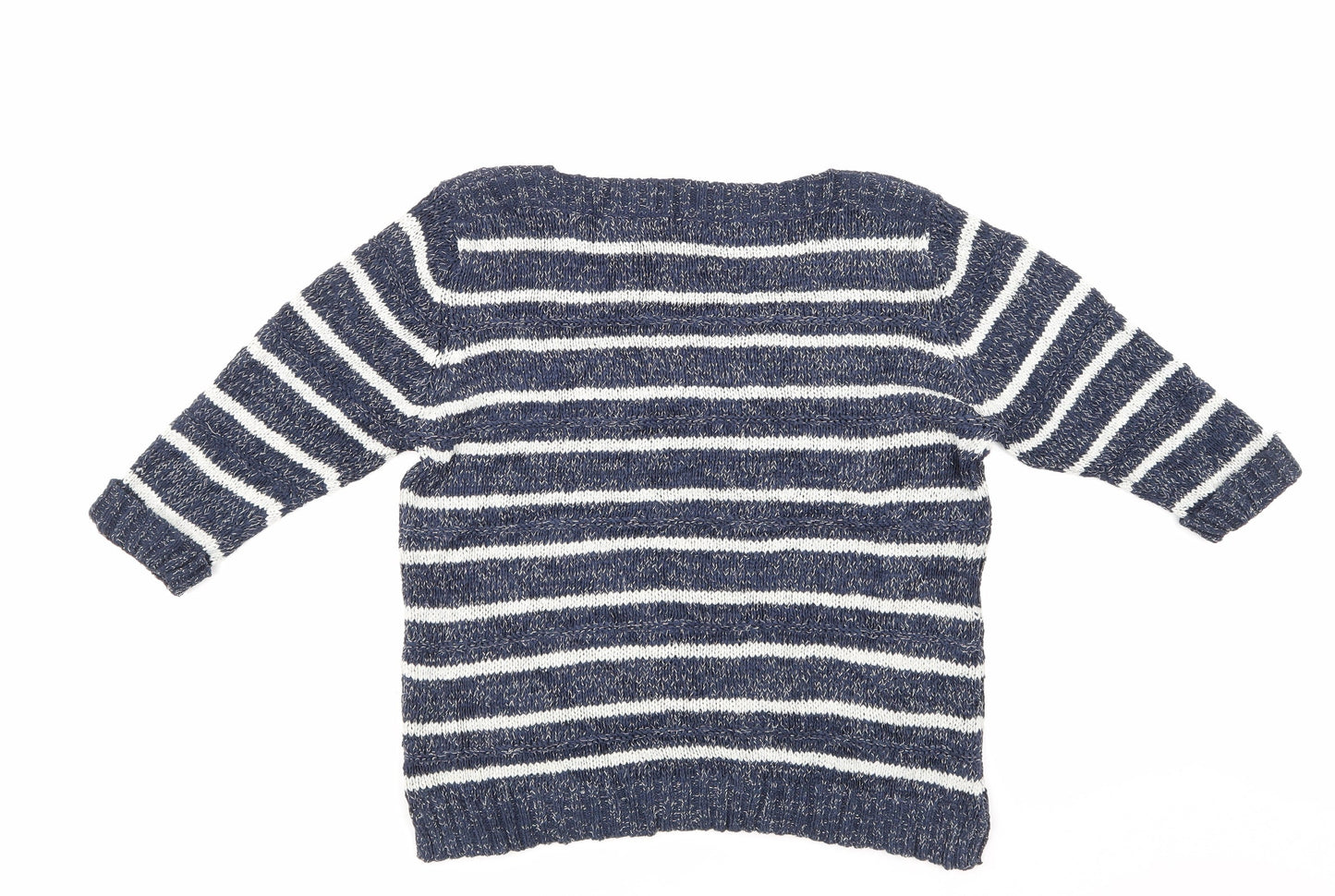 M & Co Womens Blue Striped  Pullover Jumper Size 16
