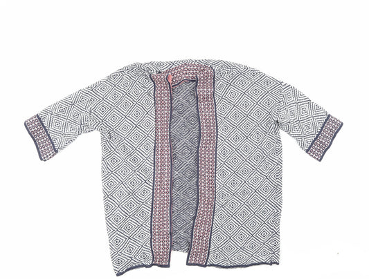 F&F Womens Blue Geometric  Cardigan Jumper Size 12