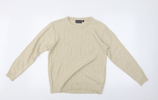 Akal Mens Ivory Argyle/Diamond  Pullover Jumper Size M