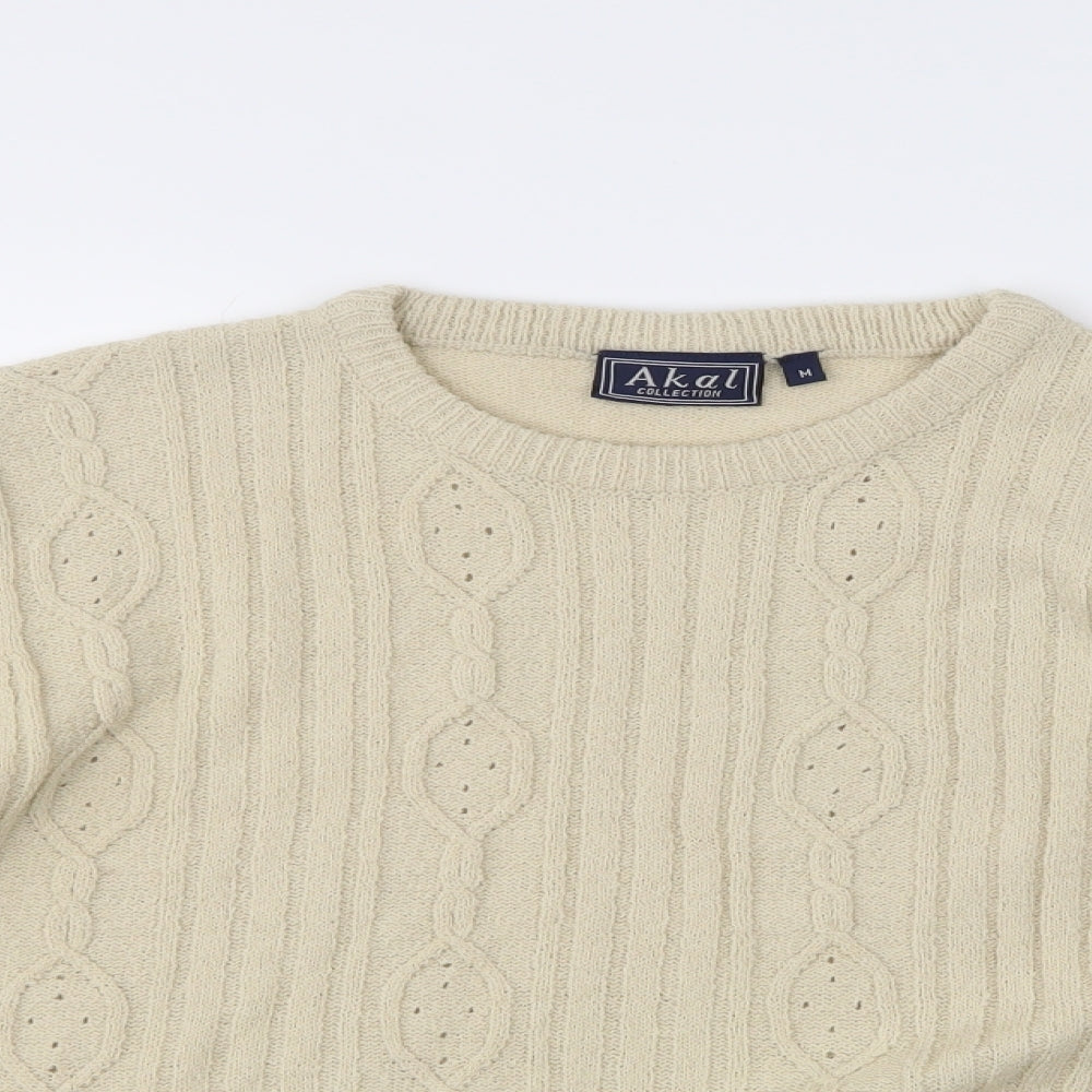 Akal Mens Ivory Argyle/Diamond  Pullover Jumper Size M