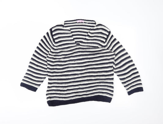 Per Una Womens Blue Striped  Pullover Jumper Size L