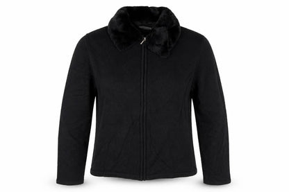 Front view of Croft & Barrow women’s black full zip jumper, size M