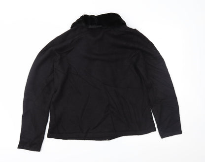 Back view of Croft & Barrow women’s black full zip jumper, size M