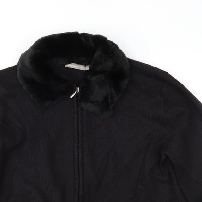 Close-up detail of Croft & Barrow women’s black full zip jumper, size M