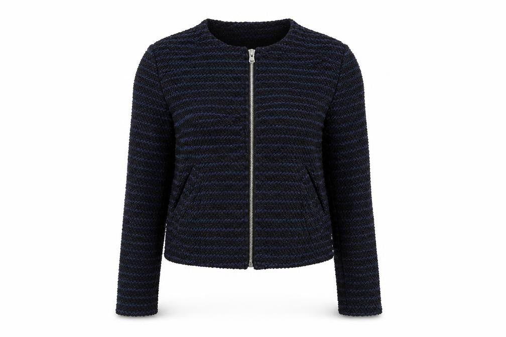 H&M Womens Blue Striped  Full Zip Jumper Size S