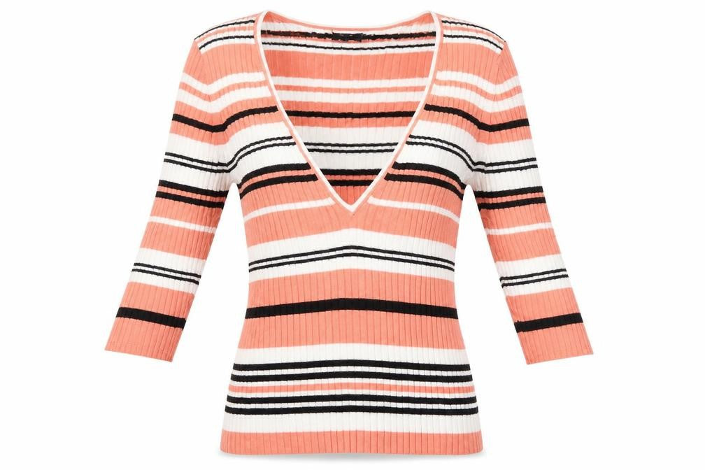 Express Womens Pink Striped  Basic Blouse Size M