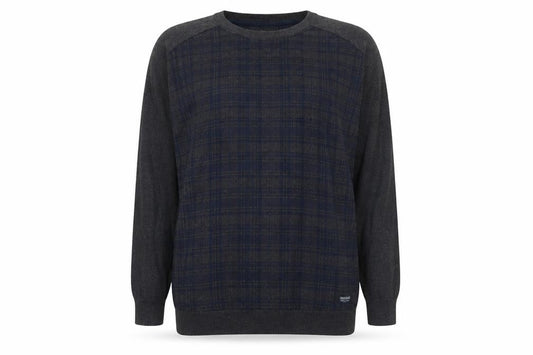Front view of Threadbare women’s grey plaid jumper, size 2XL