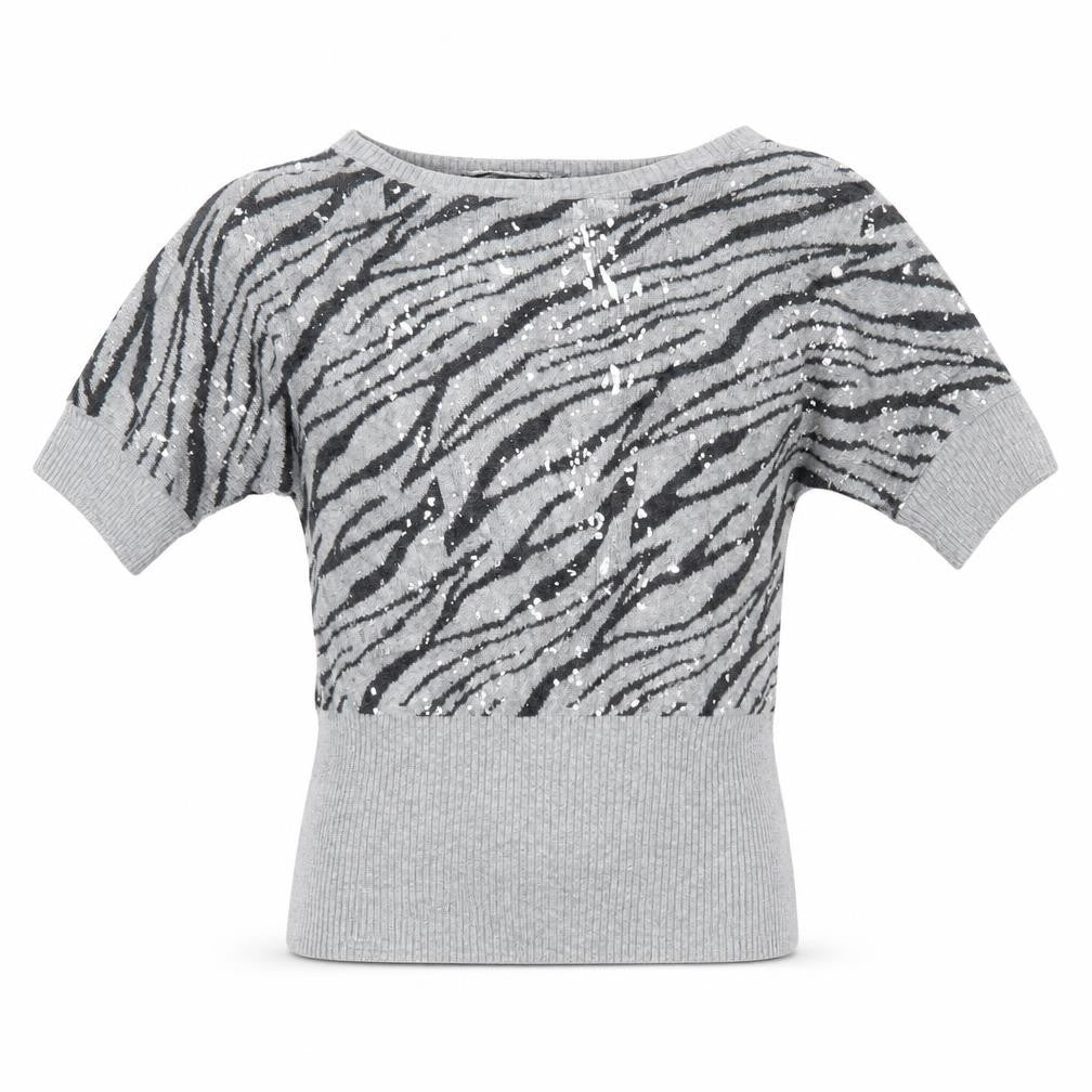 girls limited Girls Grey Animal Print  Pullover Jumper Size 5-6 Years