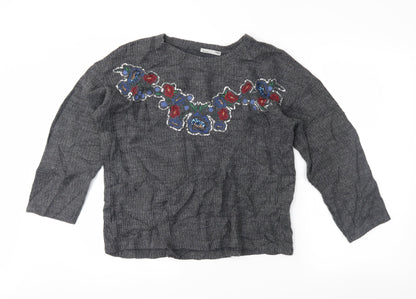 Additional front view of Zara women’s grey jumper, size M