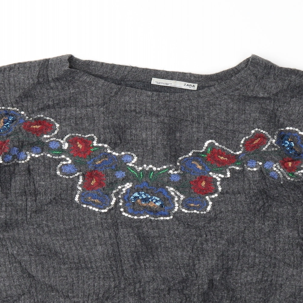 Zara Womens Grey   Pullover Jumper Size M