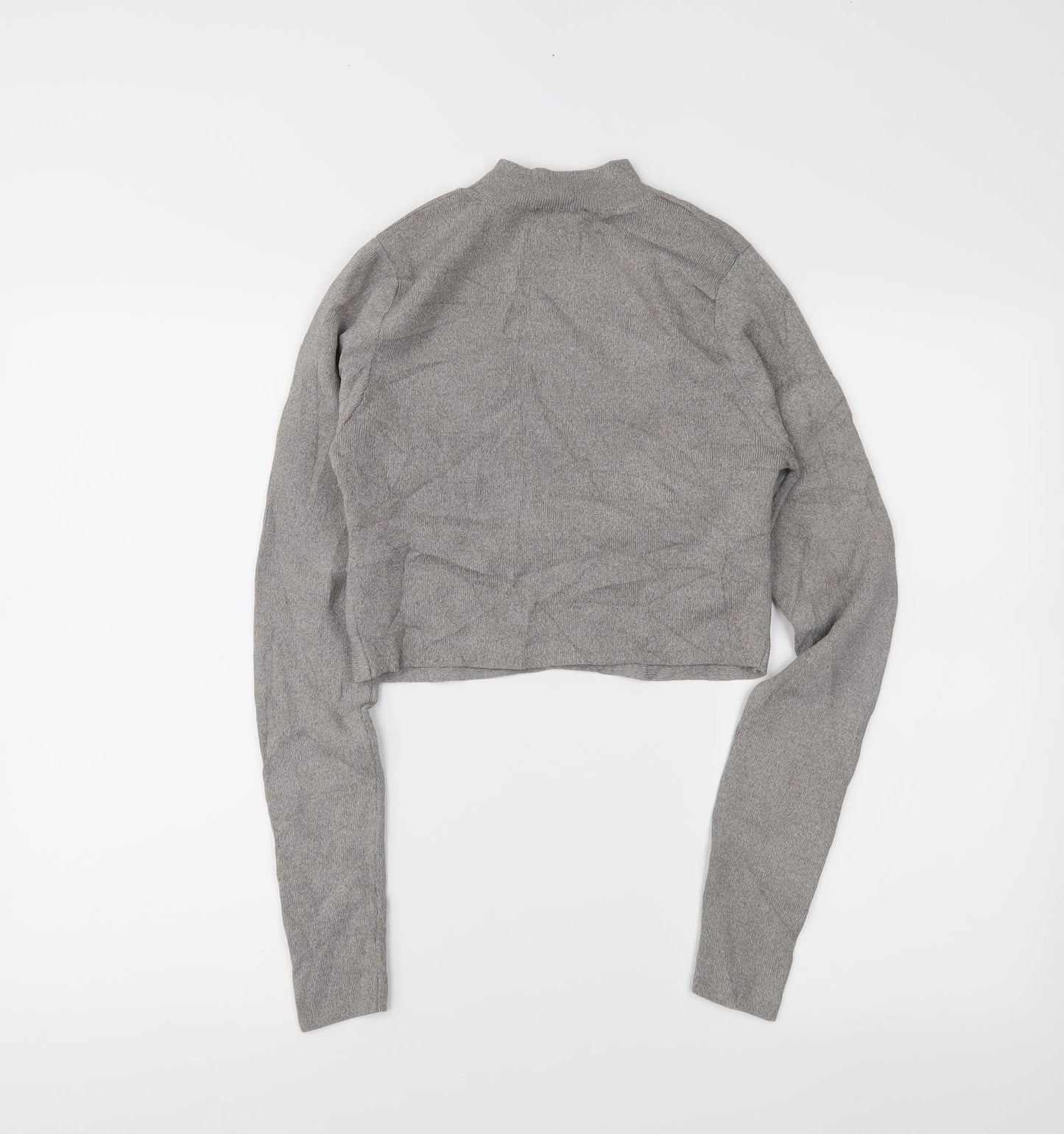newlook Womens Grey   Cropped Blouse Size 10