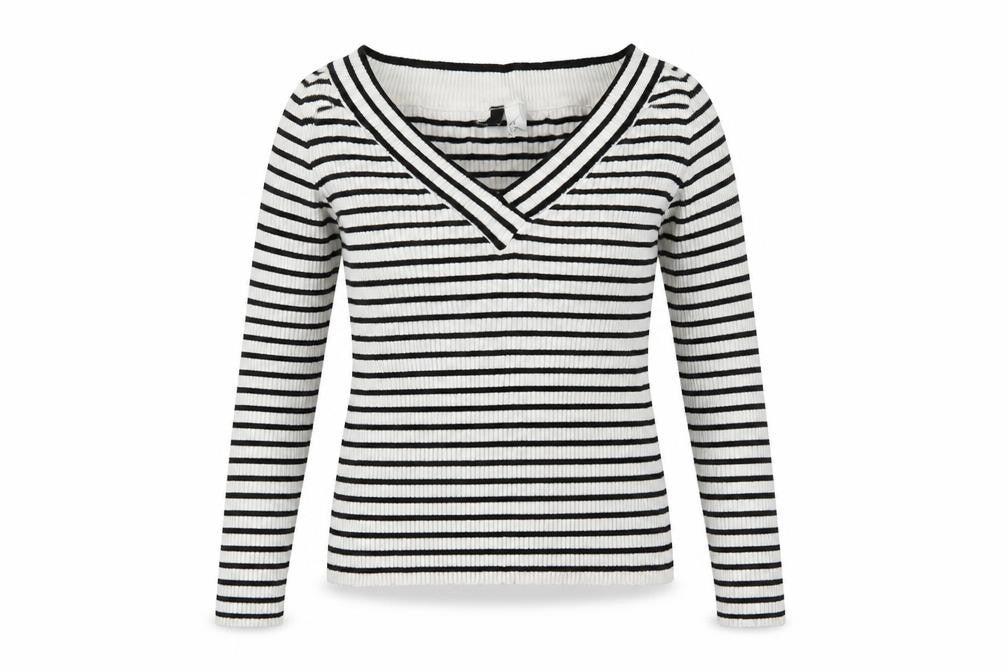H&M Womens Black Striped  Tunic Jumper Size M
