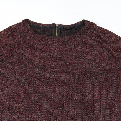 Close-up detail of Topshop women’s purple jumper, size UK 14