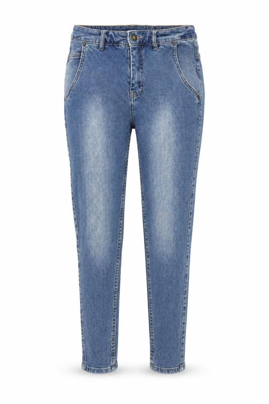 Front view of KappAhI women’s blue skinny jeans, size UK 36, in, 27-inch leg