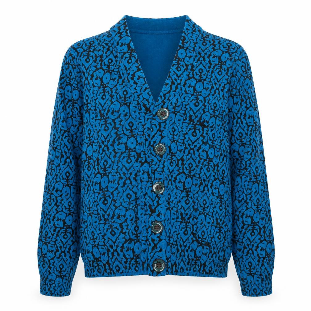 tabi Womens Blue Animal Print  Cardigan Jumper Size XS
