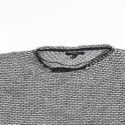 Close-up detail of Zara women’s black knit jumper, size S
