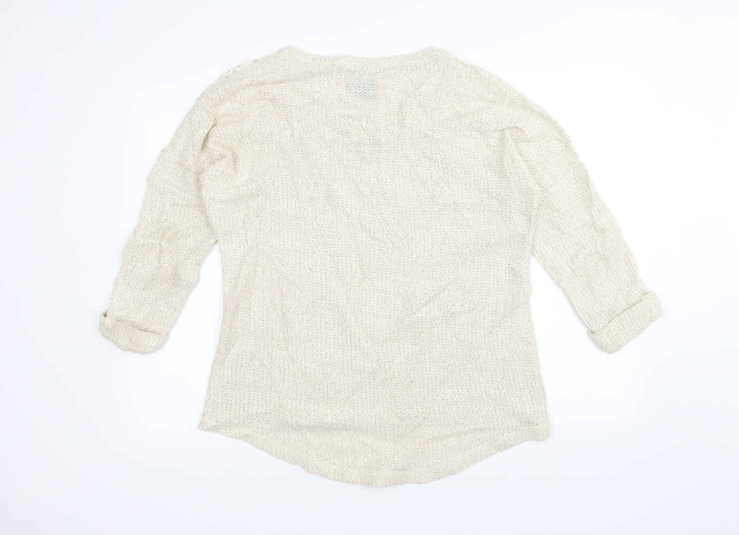 Made for me  Womens White  Knit Pullover Jumper Size 16