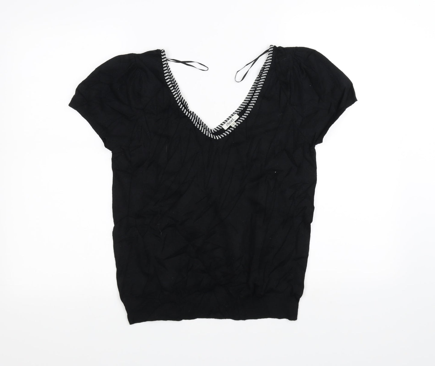 //text Womens Black   Basic T-Shirt Size L