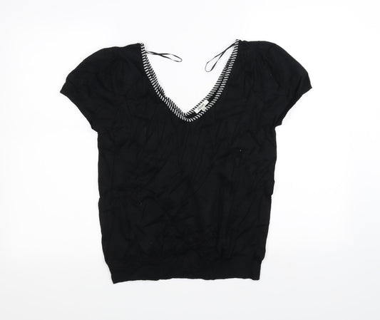 //text Womens Black   Basic T-Shirt Size L