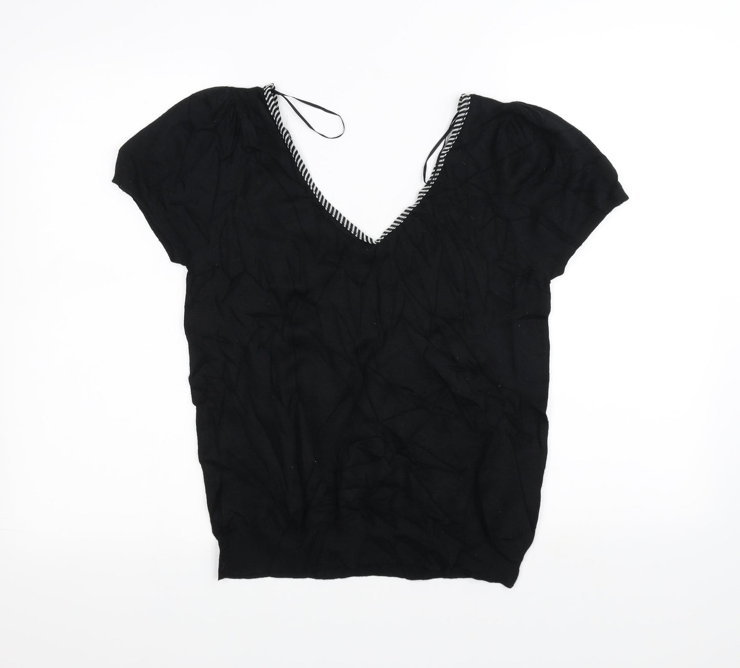 //text Womens Black   Basic T-Shirt Size L