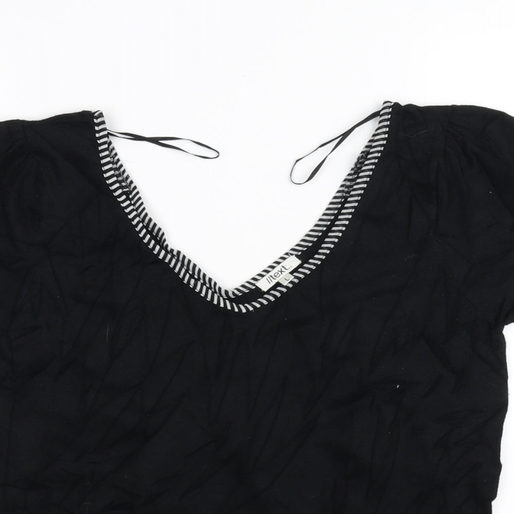 //text Womens Black   Basic T-Shirt Size L