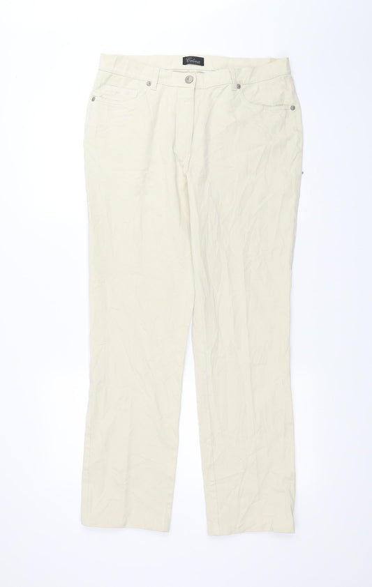 CELINA Womens White   Straight Jeans Size 14 L27 in