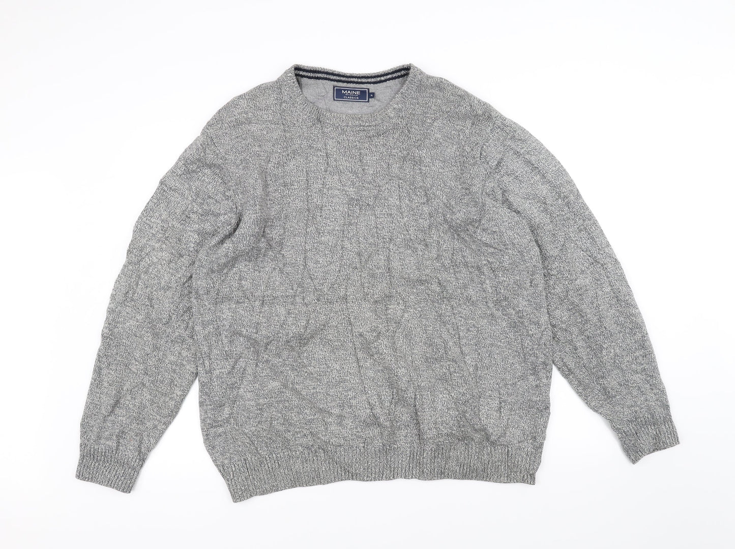 Maine Womens Grey  Knit Pullover Jumper Size XL
