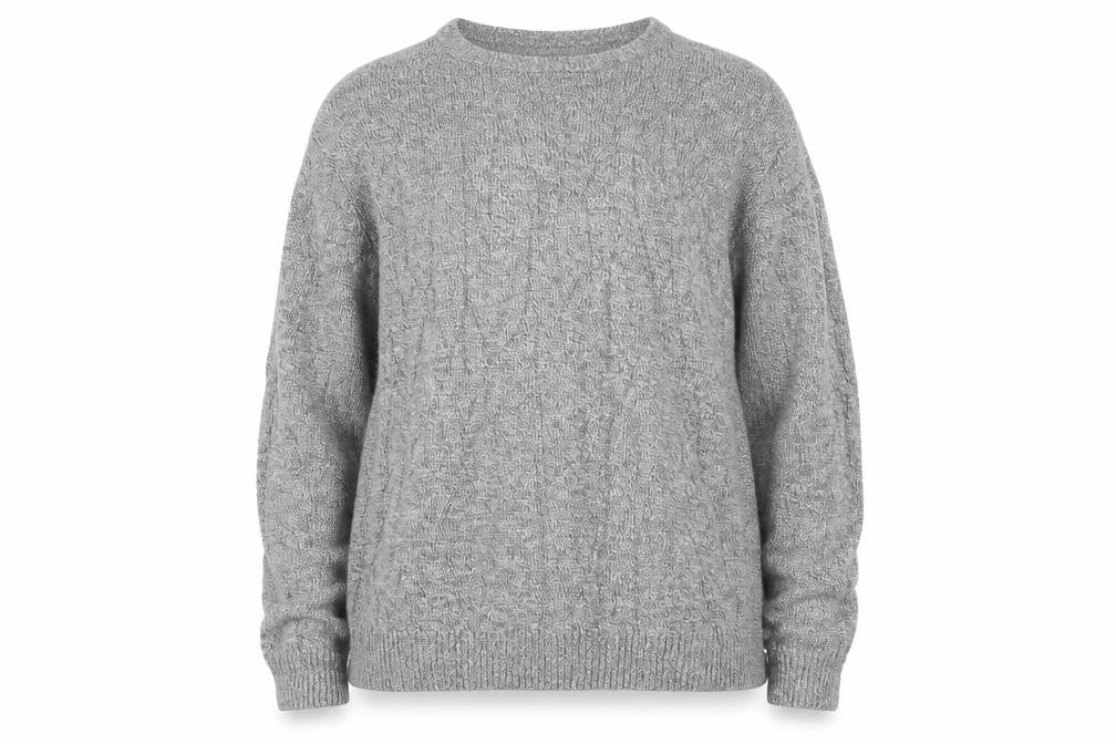 Maine Womens Grey  Knit Pullover Jumper Size XL