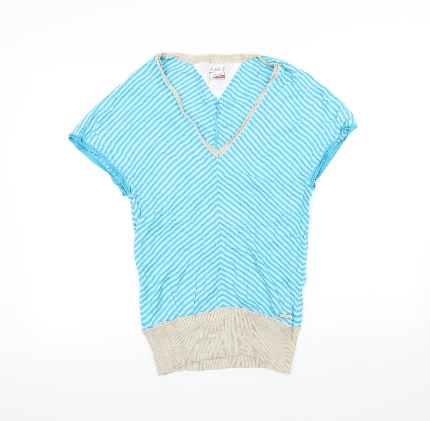 Hilfiger Womens Blue Striped  Basic T-Shirt Size M