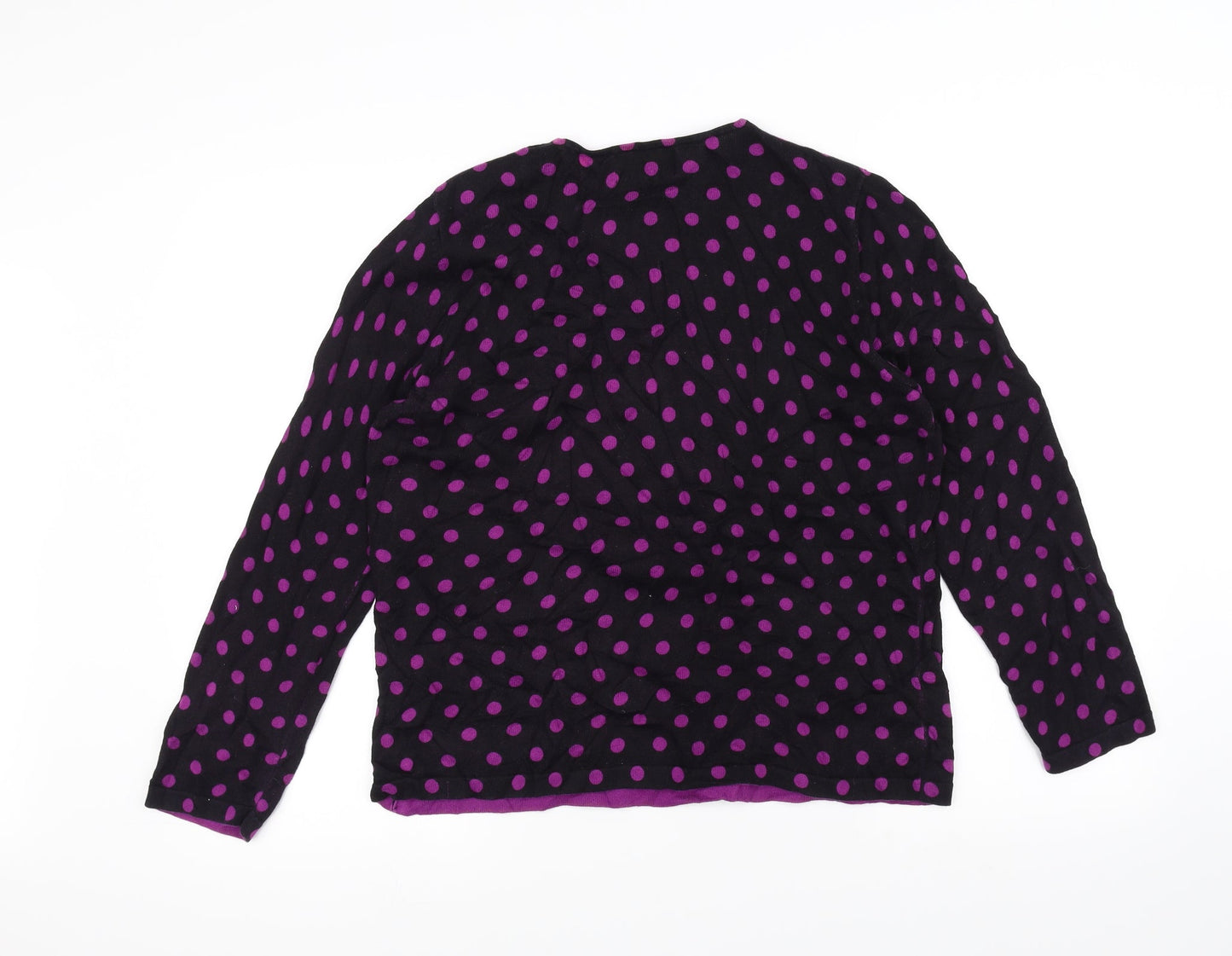 Jumper Womens Black Polka Dot  Pullover Jumper Size L