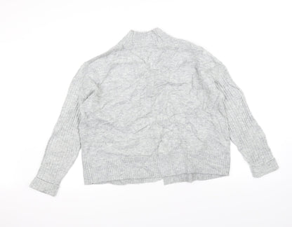 Back view of Miss Selfridge women’s grey cardigan jumper, size S