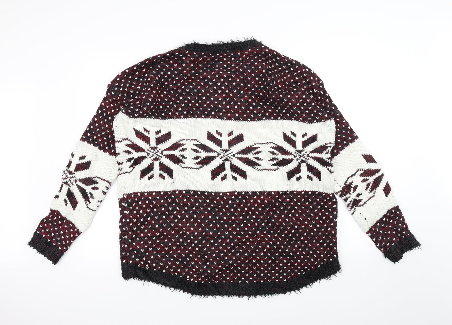 Jennyfer Womens Red  Knit Pullover Jumper Size L  - Christmas
