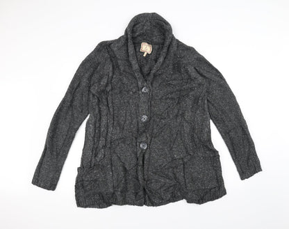 Additional front view of Next women’s grey knit jacket, size XL