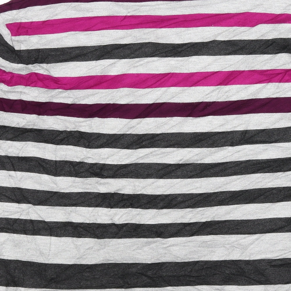 cc Womens Grey Striped  Basic T-Shirt Size XL