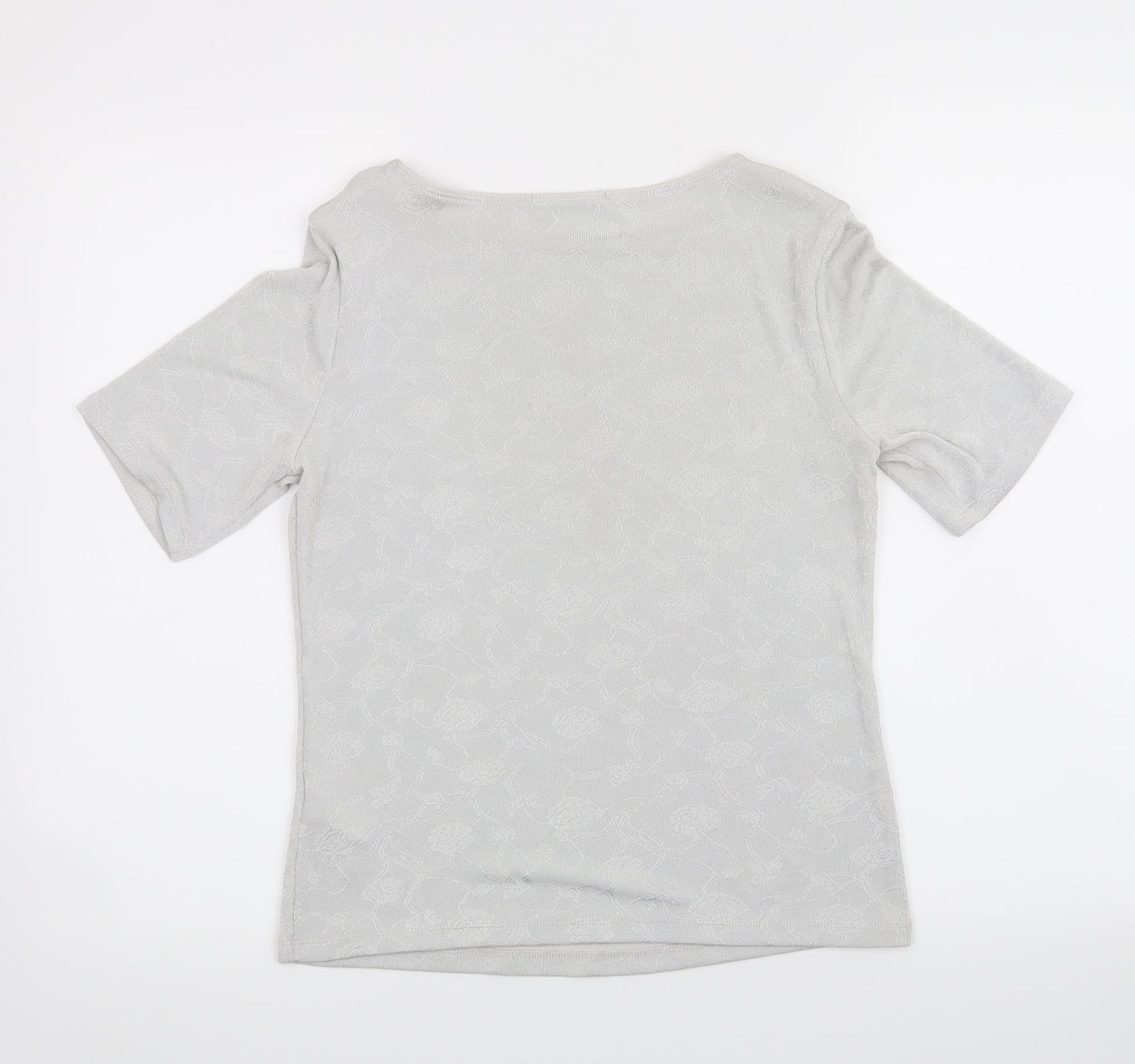 Marks and Spencer Womens Grey Floral  Basic T-Shirt Size 10