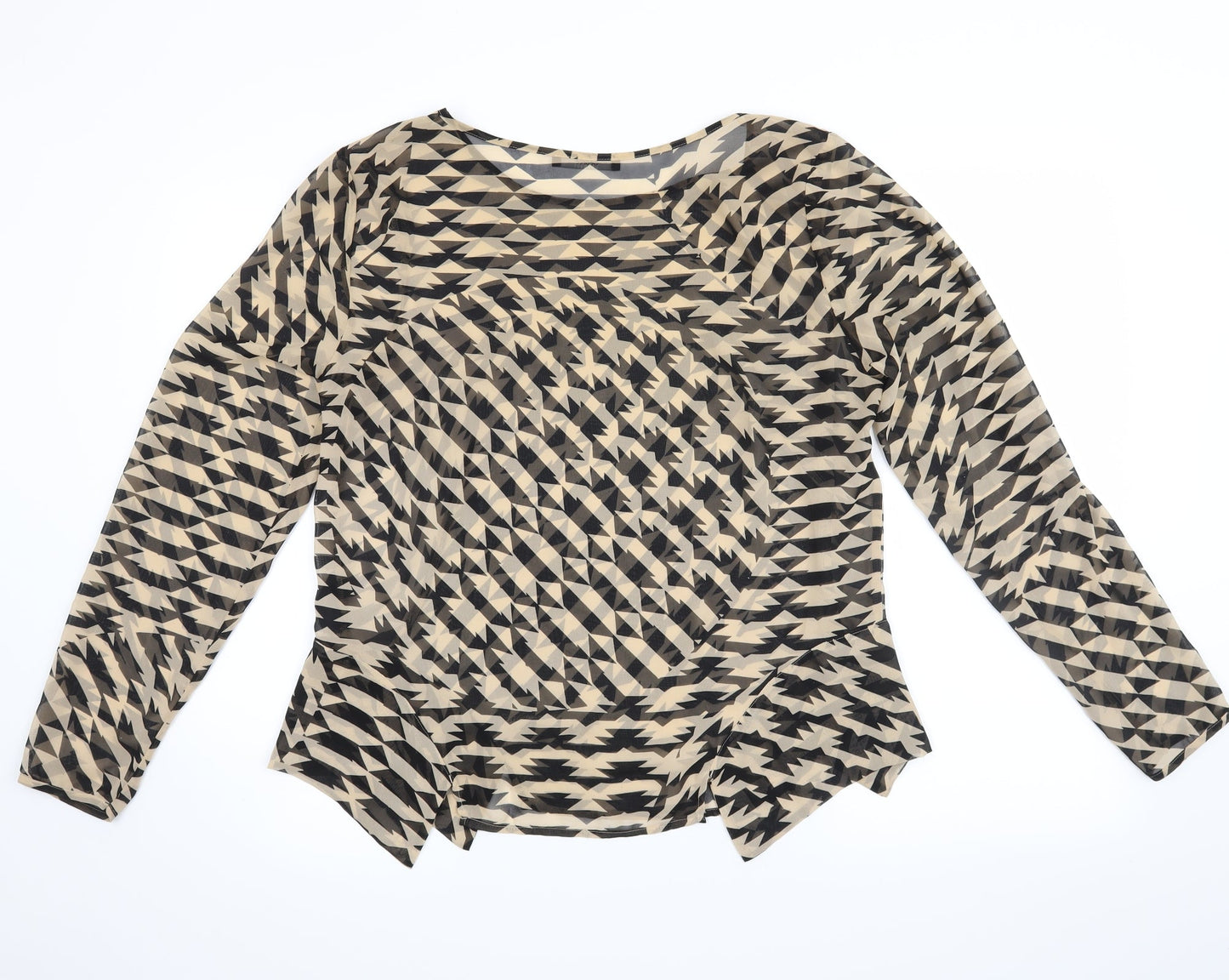 George Womens Beige Herringbone  Basic Blouse Size 12