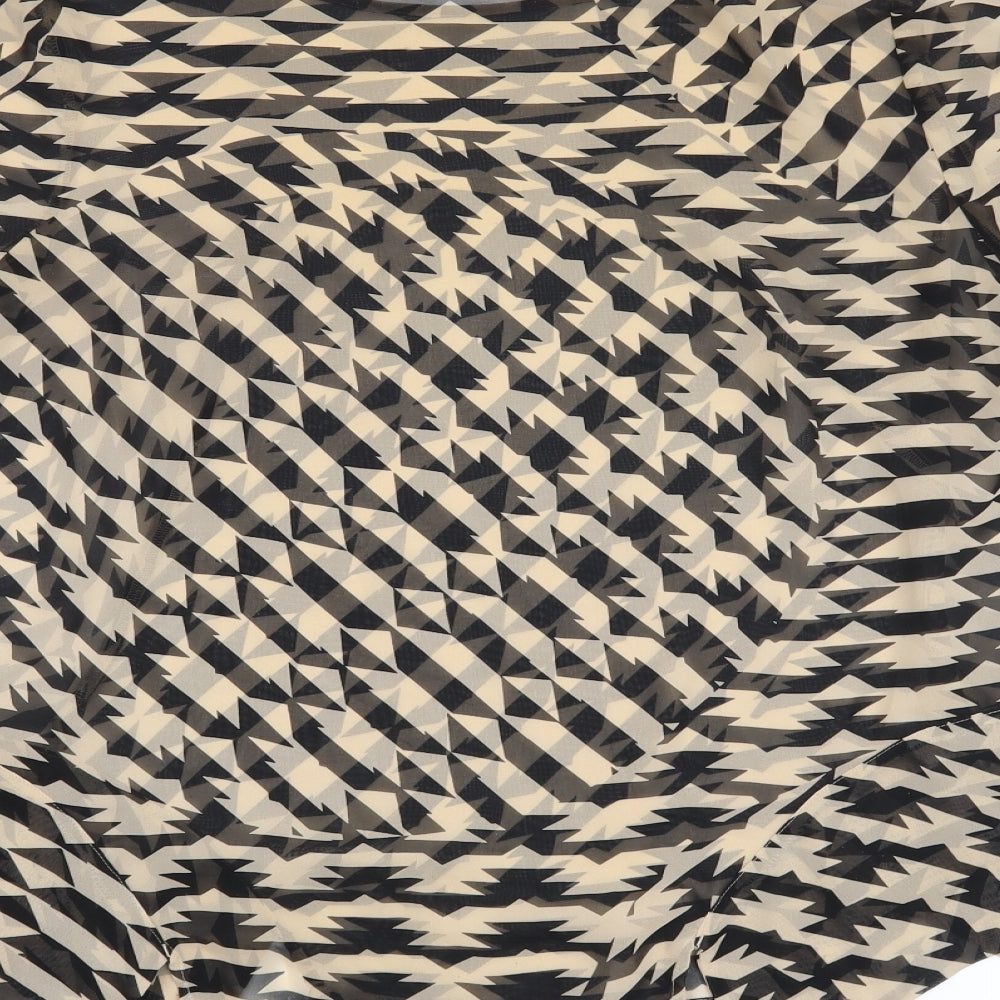 George Womens Beige Herringbone  Basic Blouse Size 12