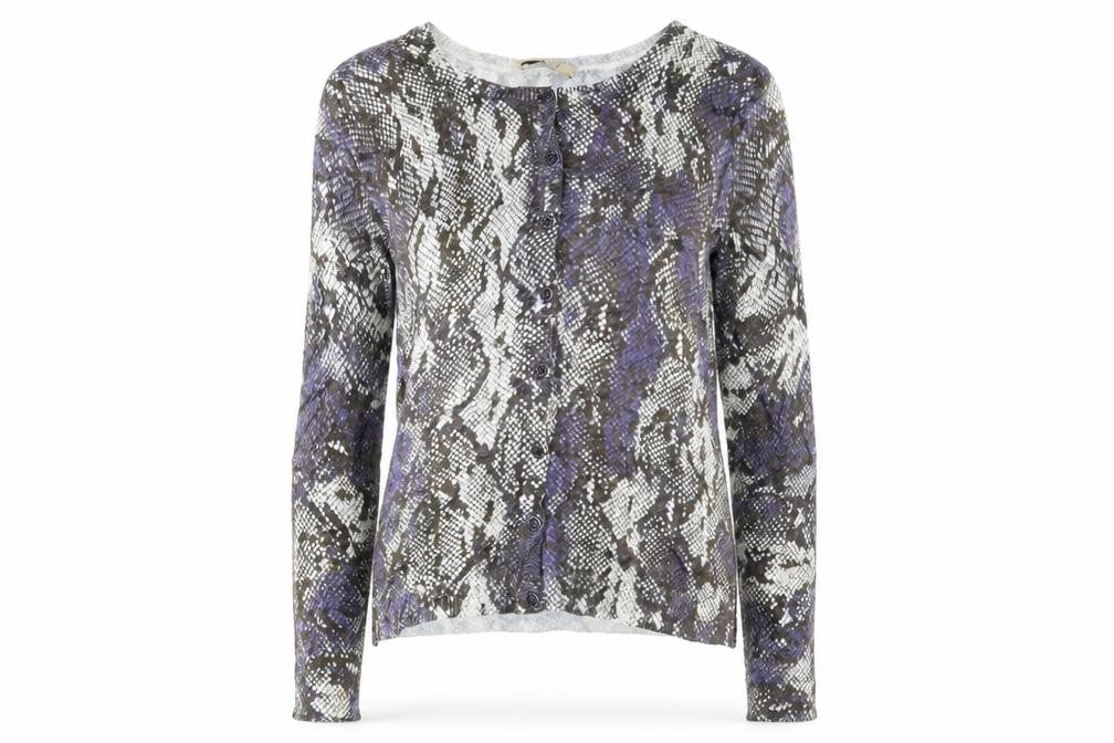 oui moments Womens Purple Animal Print  Basic Button-Up Size 10  - snake skin print