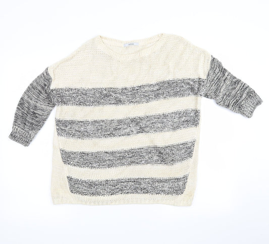 George Womens Ivory Striped  Pullover Jumper Size 10