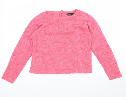 New Look Womens Pink   Pullover Jumper Size 6  - crop jumper