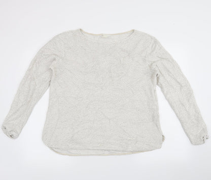 Front view of H&M women’s white jumper, size M