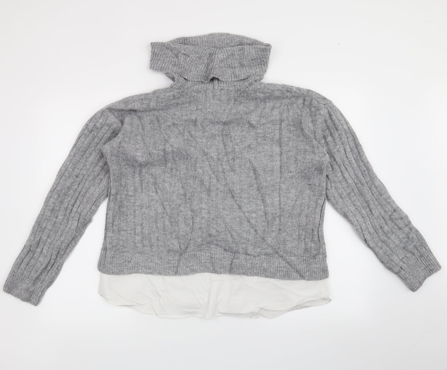 New Look Womens Grey   Pullover Jumper Size M  - Turtle Neck Jumper