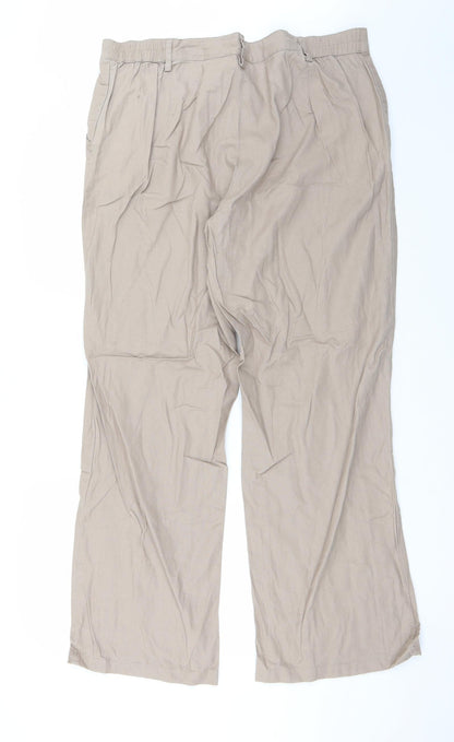 Back view of Bonprix women’s brown trousers, size UK 16, 31-inch leg