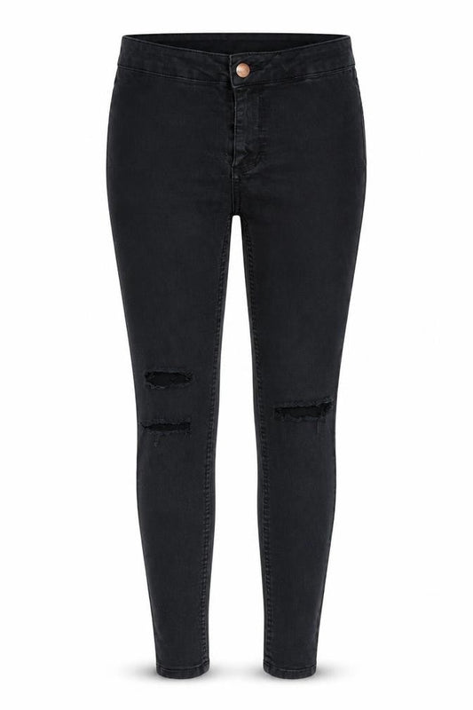 Front view of Next women’s black denim jegging jeans, size UK 10, 27-inch leg