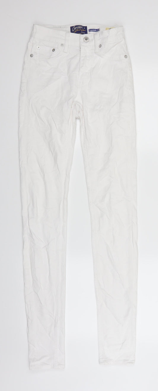 Crocker Womens White  Denim Skinny Jeans Size 24 in L32 in