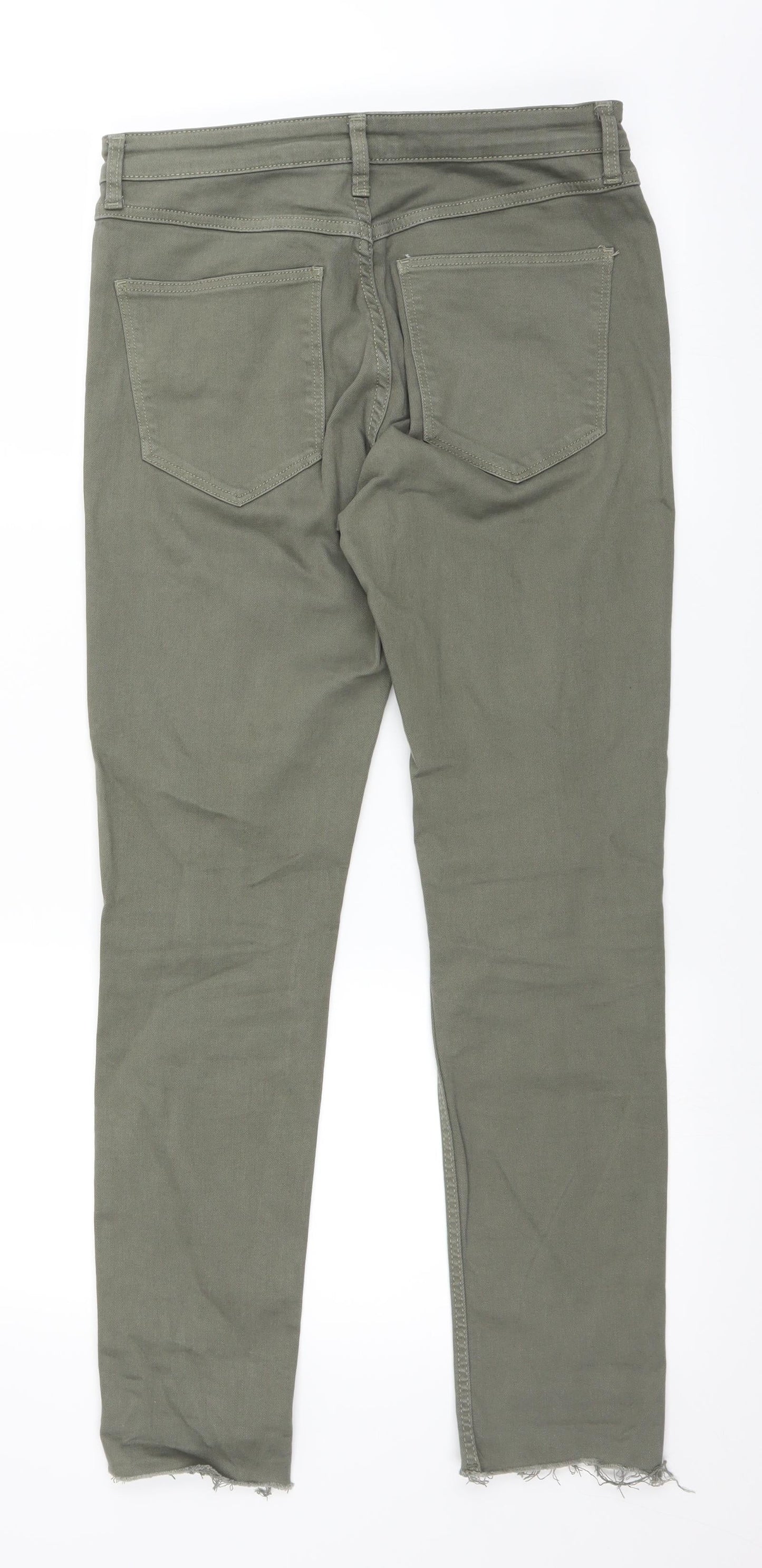 H&M Womens Green  Denim Straight Jeans Size 10 L27 in