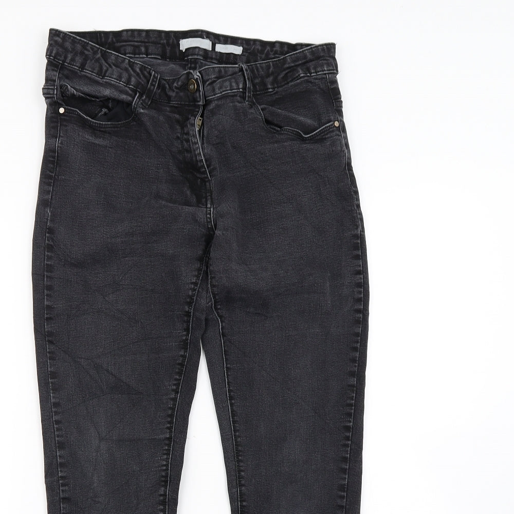 Preworn Womens Black  Denim Straight Jeans Size 28 in L28 in